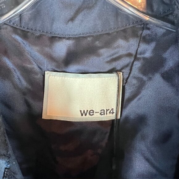 We-ar4 Navy Long Coat Jacket Medium | Made in Italy Limonta Fabric - Picture 6 of 10